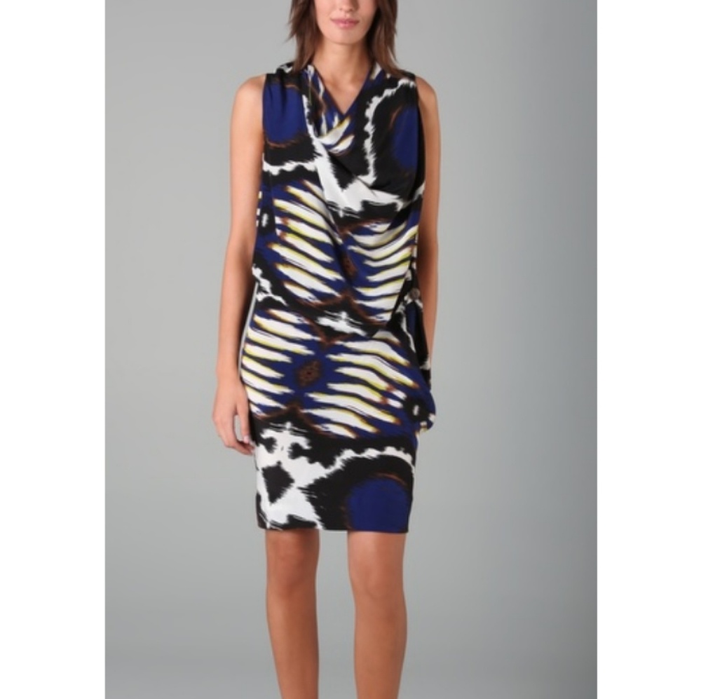 LAMB Ikat Print Draped Dress